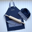  Little Chef Apron & Hat Set - Holiday Baking, Dress Up, Cookies for Santa