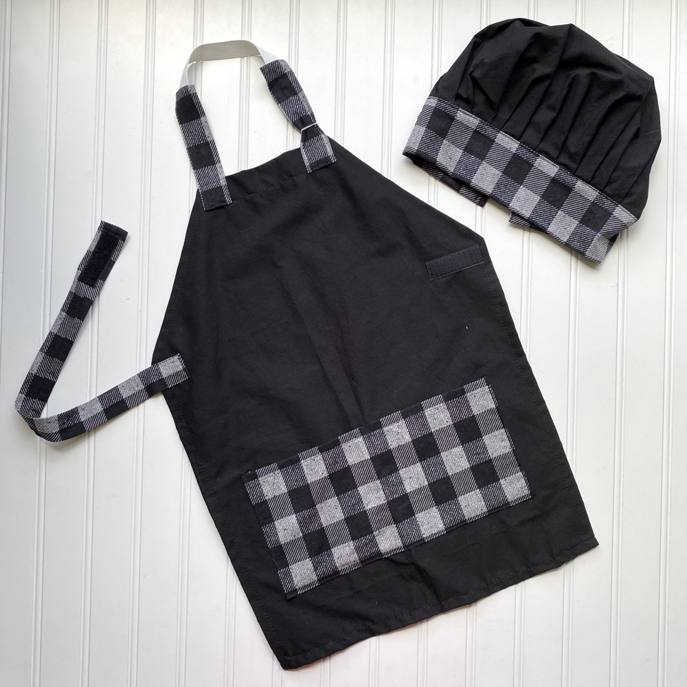 Little Chef Apron & Hat Set - Holiday Baking, Dress Up, Cookies for Santa