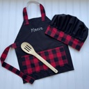  Little Chef Apron & Hat Set - Holiday Baking, Dress Up, Cookies for Santa