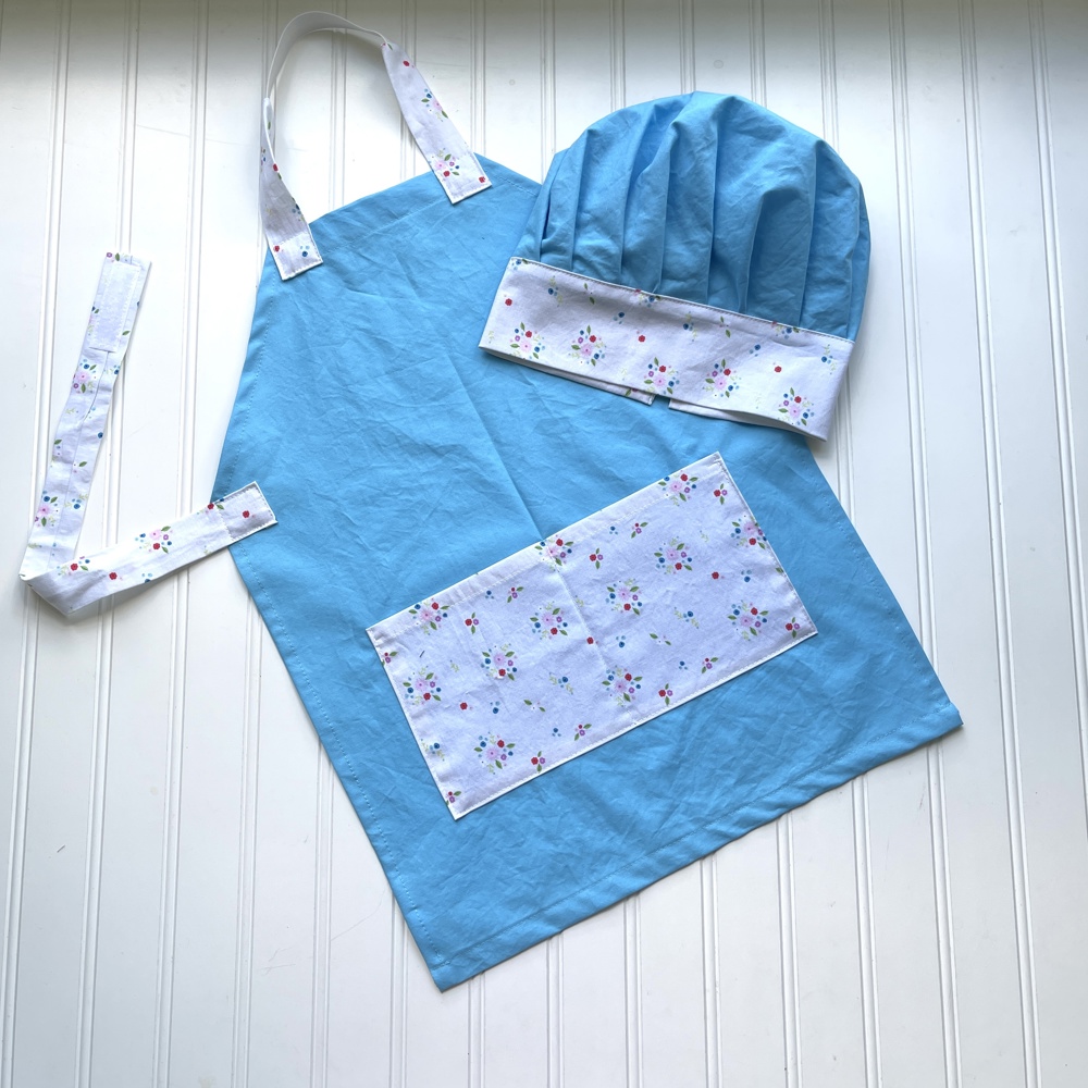 Little Chef Apron & Hat Set - Holiday Baking, Dress Up, Cookies for Santa