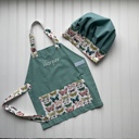  Little Chef Apron & Hat Set - Holiday Baking, Dress Up, Cookies for Santa