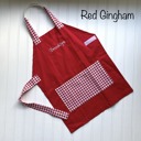 Red Gingham Kids Personalized Aprons - Preschool though Big Kid sizes