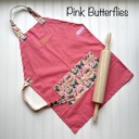 Pink Butterflies Kids Personalized Aprons - Preschool though Big Kid sizes