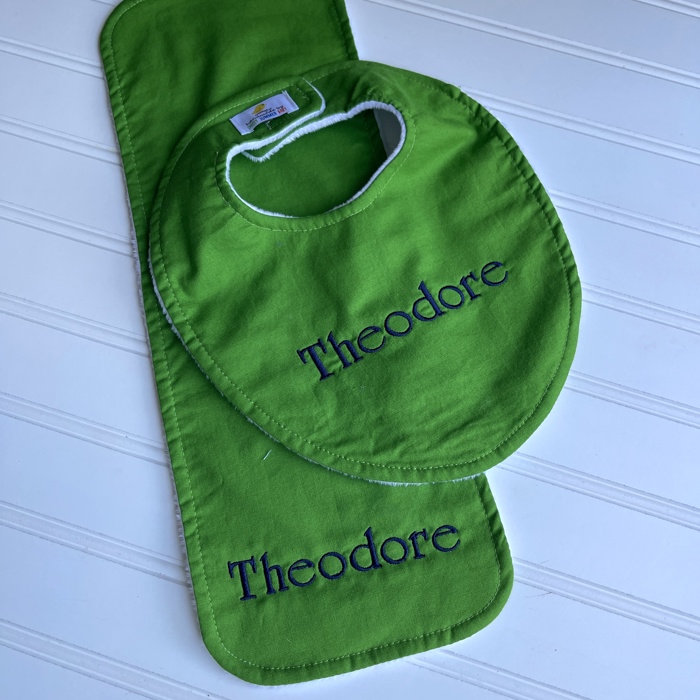 Personalized Boutique Bib & Burp Cloth Set