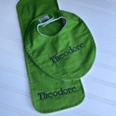 Green Personalized Boutique Bib & Burp Cloth Set