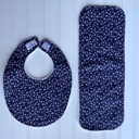 Navy Blue Floral Personalized Boutique Bib & Burp Cloth Set