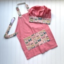 Pink Butterflies Little Chef Apron & Hat Set - Holiday Baking, Dress Up, Cookies for Santa