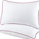 White Queen Set of 2 Plush Fiber Fill Standard Pillow with Piping