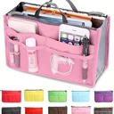  Carry-On Handbag/Purse with Insert Organizer for Cosmetics | 2 Pack