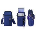 Blue Women's Shoulder Strap Mini Cross-Body Cell Phone Wallet Pouch Bag