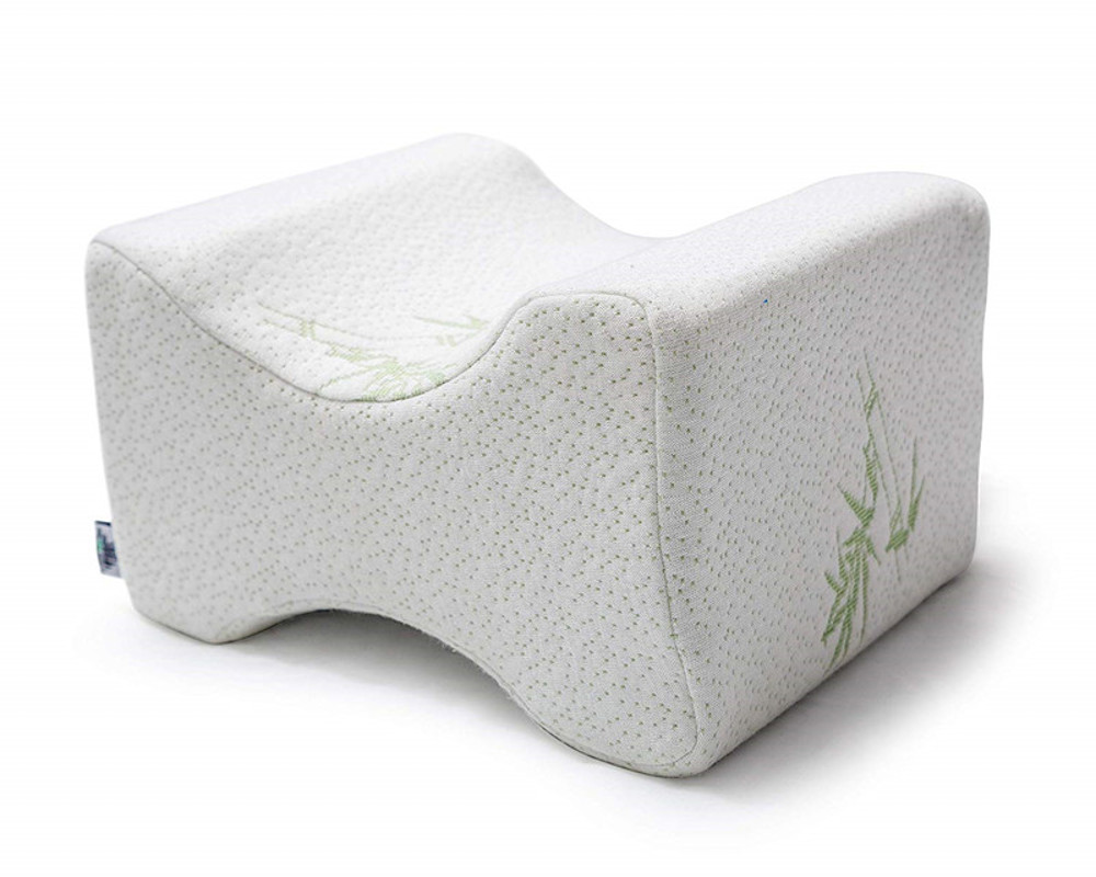 Memory Foam Knee Pillow for Side Sleepers with Rayon Derived from Bamboo Cover