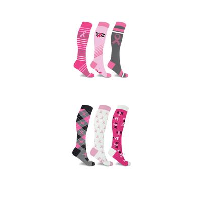 3-Pair Knee High Breast Cancer Awareness Compression Socks Unisex | 2 Styles