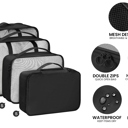 Black 8-Piece Lightweight Compact Organizing Packing Cubes