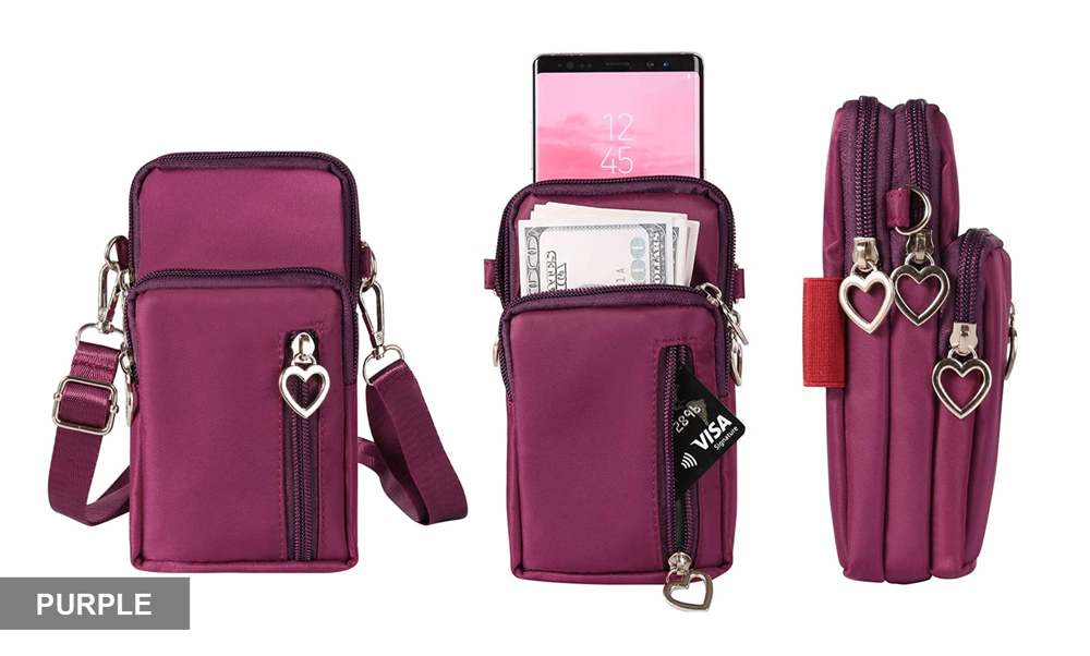 Women's Shoulder Strap Mini Cross-Body Cell Phone Wallet Pouch Bag