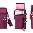 Purple Women's Shoulder Strap Mini Cross-Body Cell Phone Wallet Pouch Bag