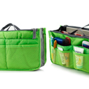 Green Carry-On Handbag/Purse with Insert Organizer for Cosmetics | 2 Pack