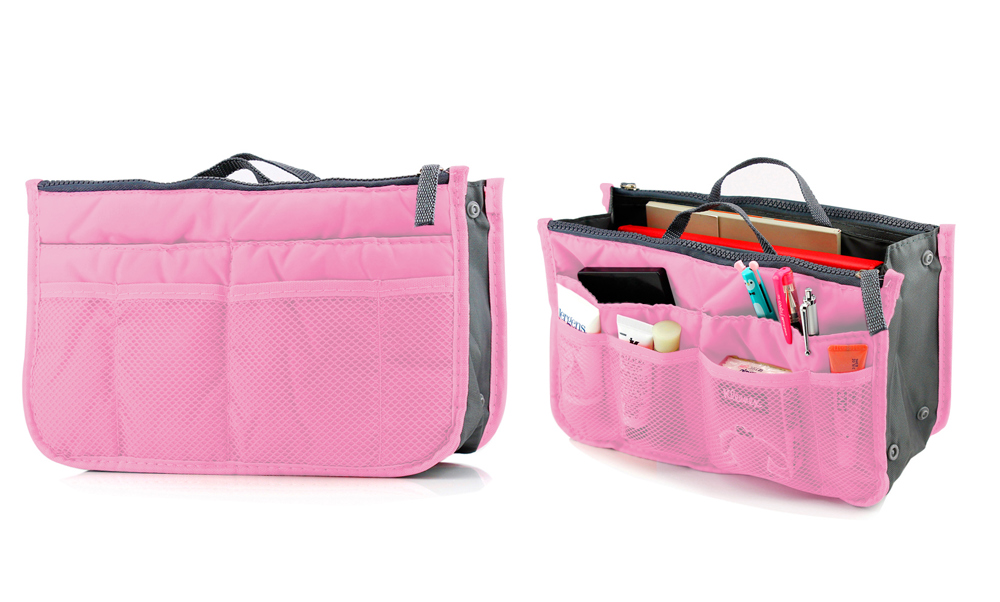 Carry-On Handbag/Purse with Insert Organizer for Cosmetics | 2 Pack