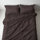 Chocolate Full/Double 4-Piece Soft & Silk feel Satin Sheet Set with 2 Pillowcases