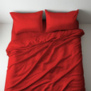 Red Full/Double 4-Piece Soft & Silk feel Satin Sheet Set with 2 Pillowcases