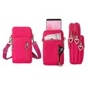 Pink Women's Shoulder Strap Mini Cross-Body Cell Phone Wallet Pouch Bag