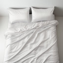 White Full/Double 4-Piece Soft & Silk feel Satin Sheet Set with 2 Pillowcases