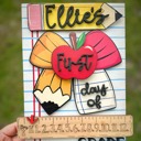 Cursive Font 1 Name First Day of School Kids Photo Prop Personalized Sign 
