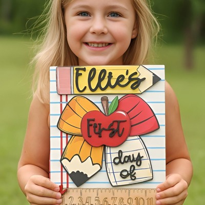 First Day of School Kids Photo Prop Personalized Sign 