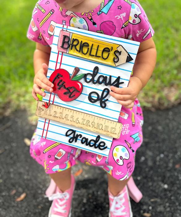 First Day of School Kids Photo Prop Personalized Sign 