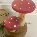 Red Colorful Cottage Mushroom Decorative Sitter Set