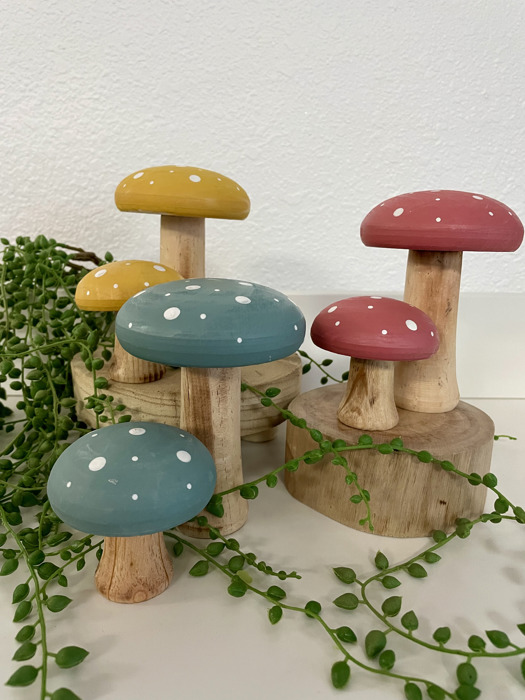 Colorful Cottage Mushroom Decorative Sitter Set
