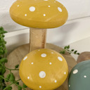 Yellow Colorful Cottage Mushroom Decorative Sitter Set