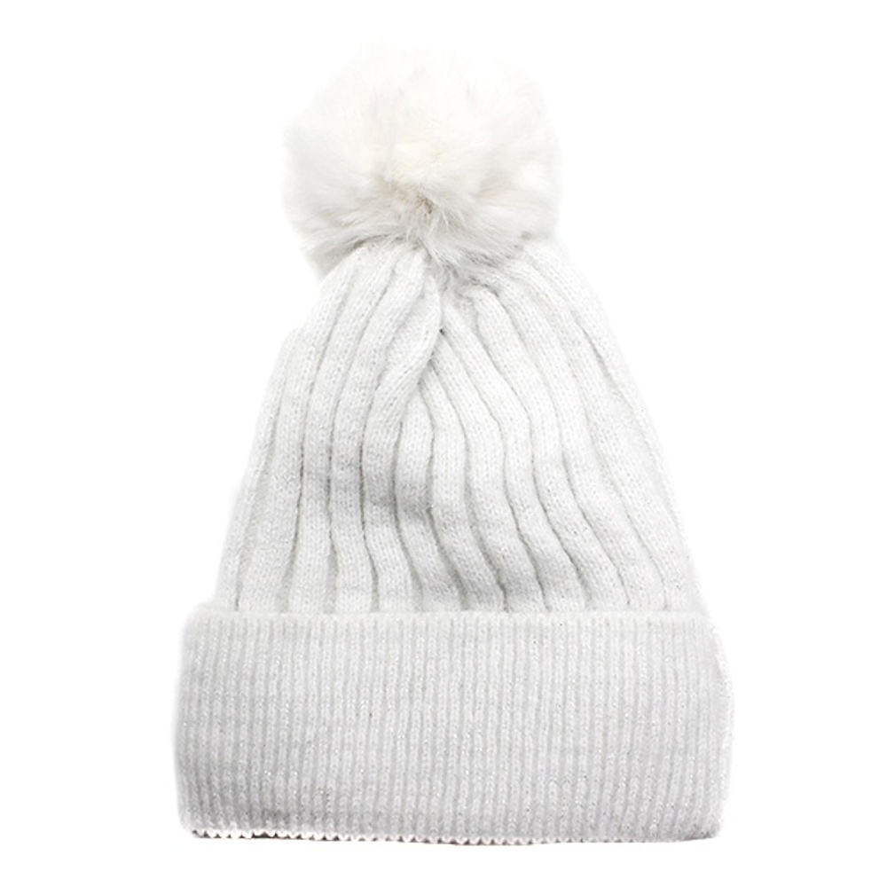 Sparkle Knit Pom Beanies - Many Colors