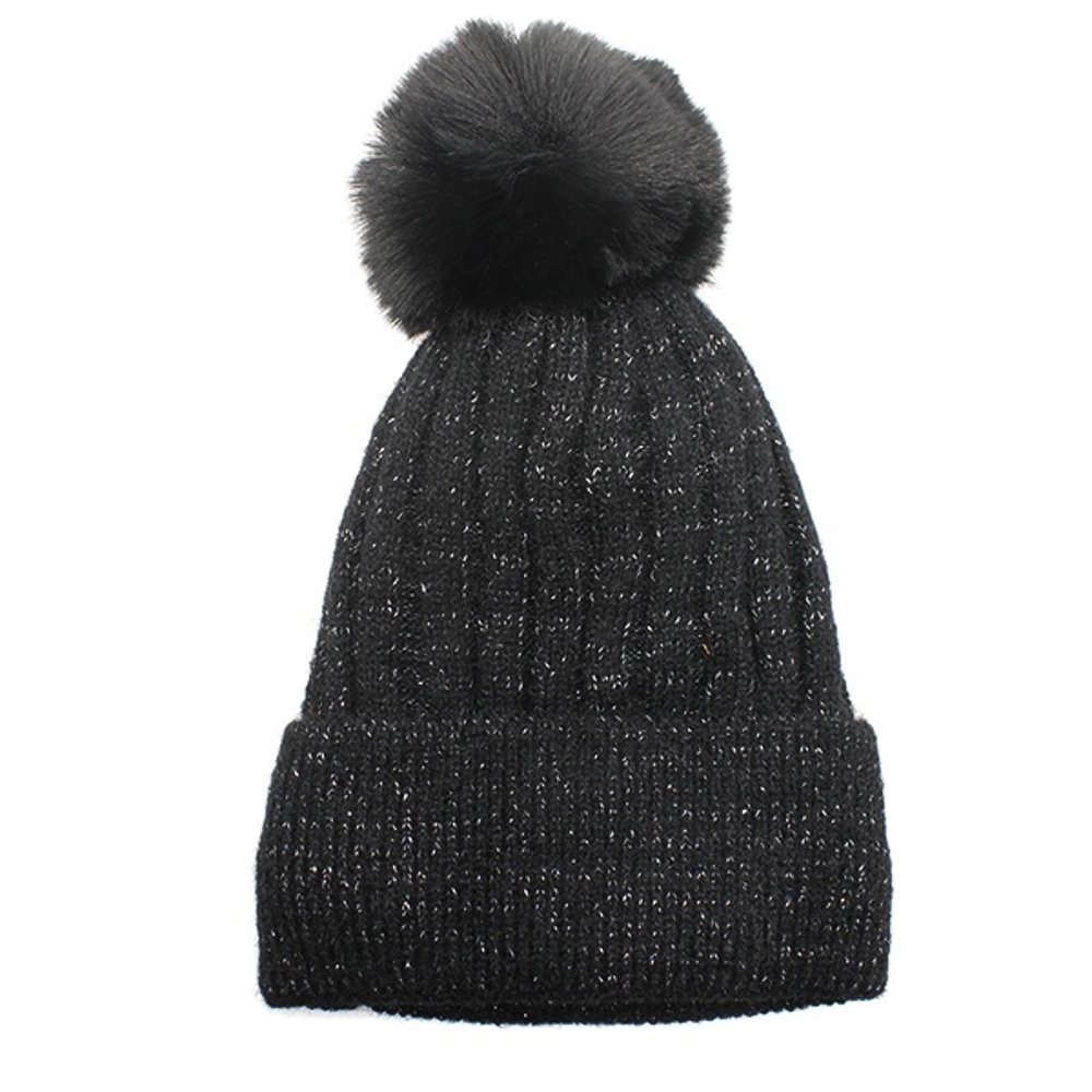 Sparkle Knit Pom Beanies - Many Colors