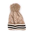  Double Layer Ribbed Knit Winter Pom Geometric Beanies - 7 colors