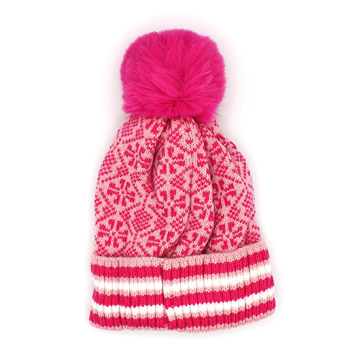 Double Layer Ribbed Knit Winter Pom Geometric Beanies - 7 colors