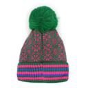  Double Layer Ribbed Knit Winter Pom Geometric Beanies - 7 colors