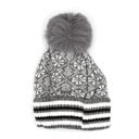  Double Layer Ribbed Knit Winter Pom Geometric Beanies - 7 colors