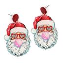  CHRISTmas Glitter Santa Claus Bubble Gum Drop Earrings