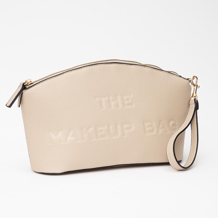 Leatherette Embossed The Makeup Bag Pouch - 4 COLORS