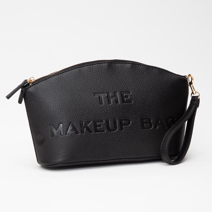 Leatherette Embossed The Makeup Bag Pouch - 4 COLORS