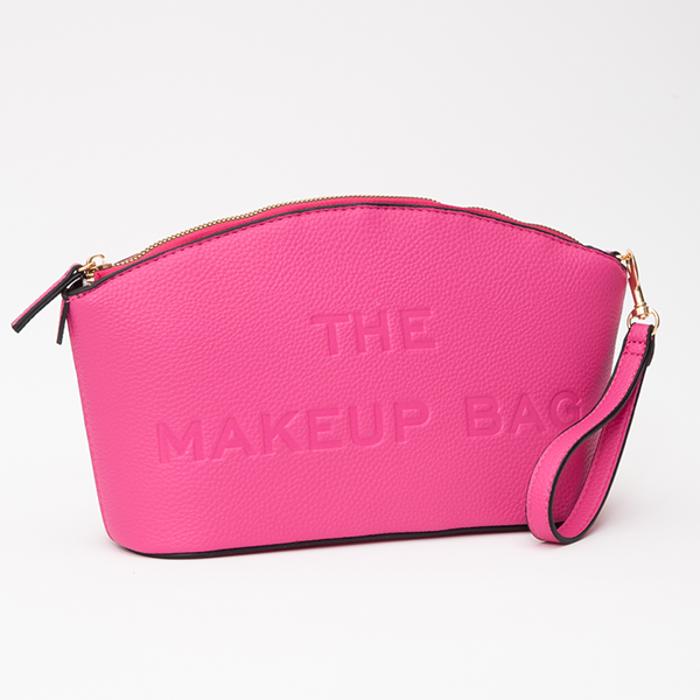 Leatherette Embossed The Makeup Bag Pouch - 4 COLORS