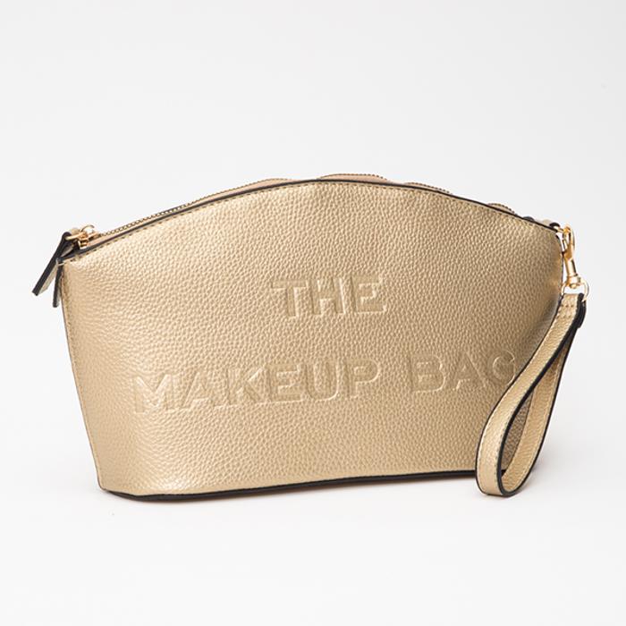 Leatherette Embossed The Makeup Bag Pouch - 4 COLORS