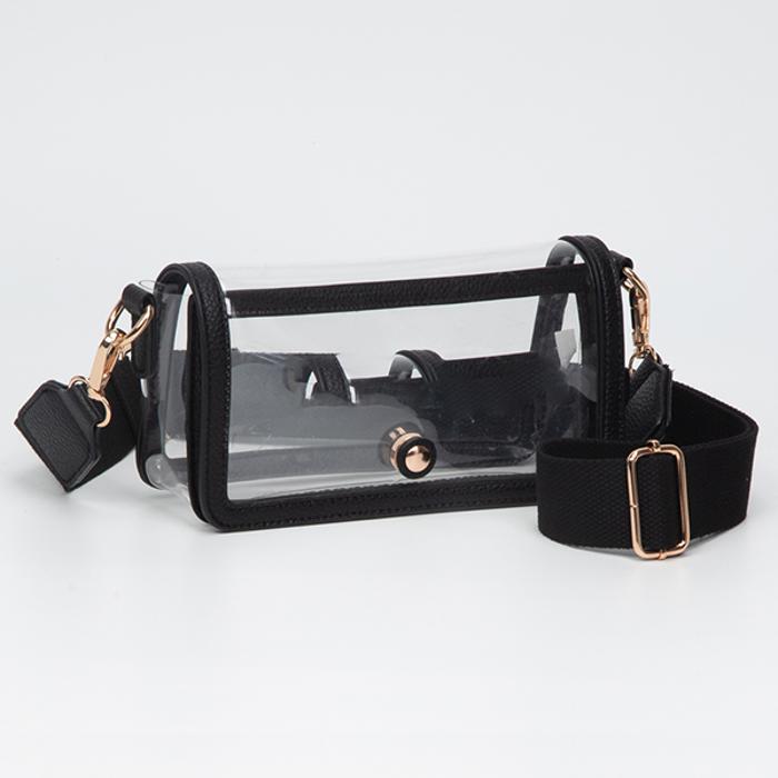 Fold Over Magnetic Snap Gameday Crossbody Clear - 10 COLORS