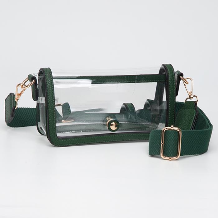 Fold Over Magnetic Snap Gameday Crossbody Clear - 10 COLORS