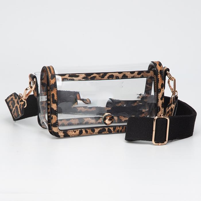 Fold Over Magnetic Snap Gameday Crossbody Clear - 10 COLORS