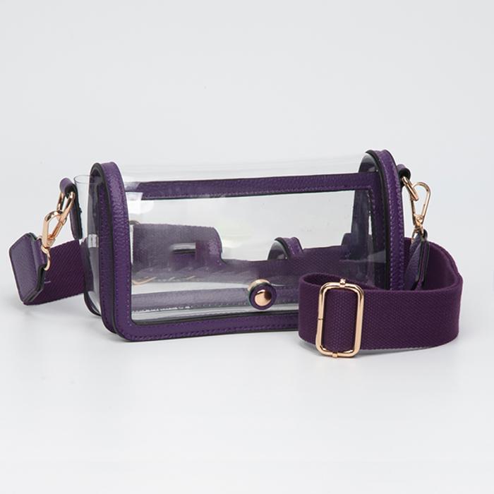 Fold Over Magnetic Snap Gameday Crossbody Clear - 10 COLORS