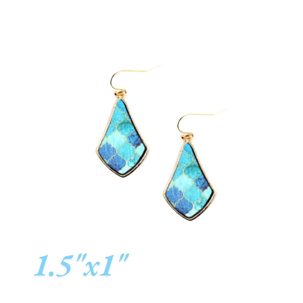 Gold & Wood Combo Blues Earrings - Free Shipping