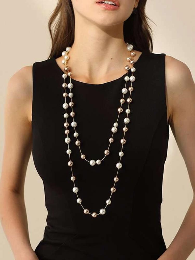 Beautiful 30 - 60 Multi-Tone Beaded Necklace - FREESHIPPING