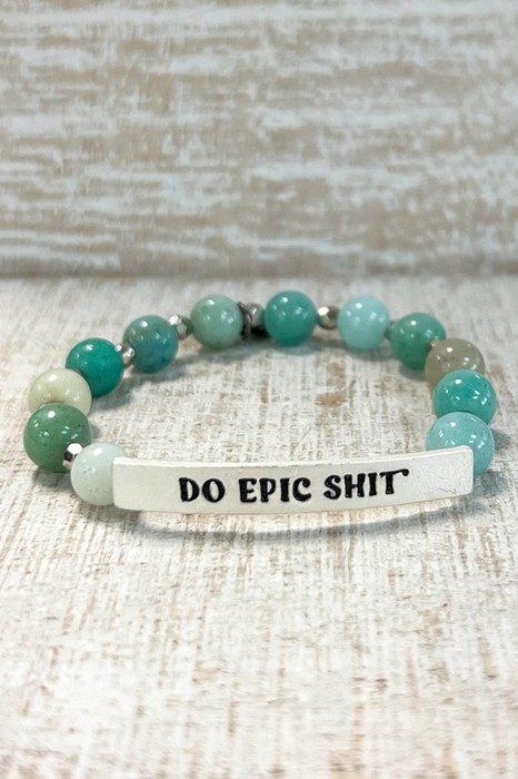 Do EPIC Sh*t Natural Beads Stretch Bracelet