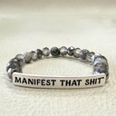  Manifest That Sh*t Natural Beads Stretch Bracelet